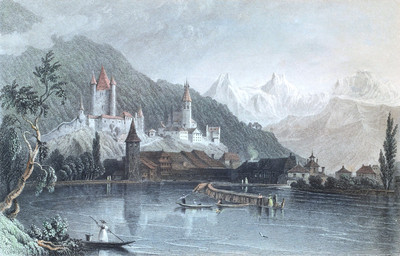 Thoune et les Alpes Bernoises par William Henry Bartlett en 1836 Thoune et les Alpes Bernoises par William Henry Bartlett en 1836