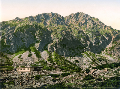 Gerlachovský štít vu de l'ancien refuge Sliezsky Domv en 1900 par Photoglob N°0000016454 Gerlachovský štít vu de l'ancien refuge Sliezsky Domv en 1900 par Photoglob N°0000016454