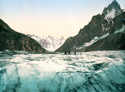 Mer de Glace - Grands Charmoz en 1900 par Photoglob N°0000001375 Mer de Glace - Grands Charmoz en 1900 par Photoglob N°0000001375