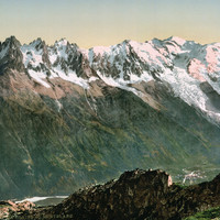 Aiguilles de Chamonix - Mont Blanc en 1900 par Photoglob N°0000001325
