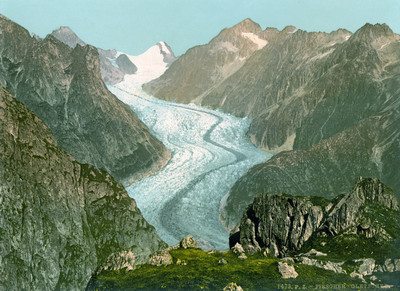 Oberaarhorn et glacier de Fiesch en 1900 par Photoglob N°0000001473 Oberaarhorn et glacier de Fiesch en 1900 par Photoglob N°0000001473