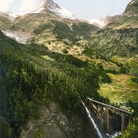 Matterhorn, Findelenbach, alpages de Zermatt en 1900 par Photoglob N°0000016577