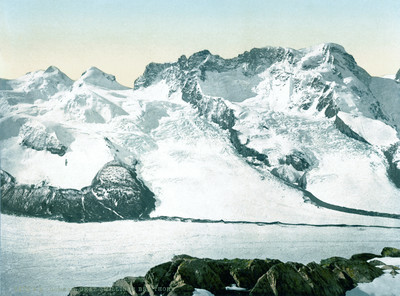 Castor, Pollux, Breithorn, glacier de Gorner, en 1900, par Photoglob N°0000001475 Castor, Pollux, Breithorn, glacier de Gorner, en 1900, par Photoglob N°0000001475