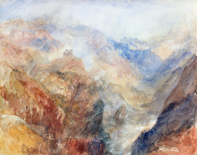 Val d'Aoste sous Saint Vincent par Turner (vue plein S)