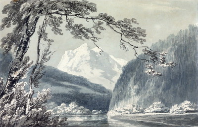 Vers Grindelwald par Turner en 1796, au fond le Wetterhorn