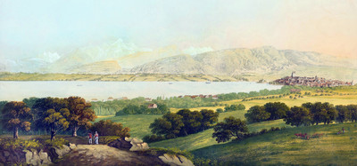 Genève et le Mont Blanc par Johann Heinrich et Ludwig Bleuler