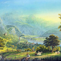 Environs de Thusis et vue vers le Piz Beverin par Ludwig Bleuler