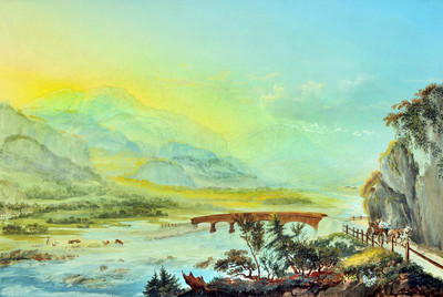 Château d'Ortenstein et entrée de la vallée du Domletschg par Johann Ludwig Bleuler