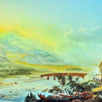 Château d'Ortenstein et entrée de la vallée du Domletschg par Johann Ludwig Bleuler