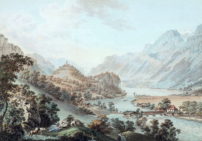 Sortie du Lac de Brienz par Gabriel Lory père Sortie du Lac de Brienz par Gabriel Lory père