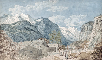 Lauterbrunnen par un peintre du cercle d'Aberli Lauterbrunnen par un peintre du cercle d'Aberli