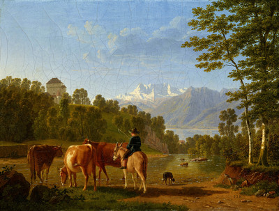 Léman, dents du Midi par Johann Jakob Biedermann Léman, dents du Midi par Johann Jakob Biedermann