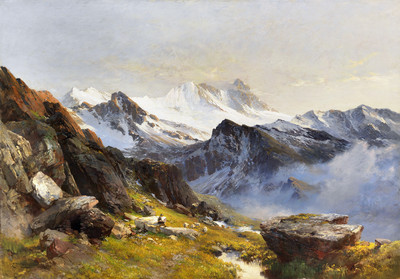 Grossglockner vue de la Prager Hütte en 1890 par Edward Theodore Compton Grossglockner vue de la Prager Hütte en 1890 par Edward Theodore Compton