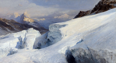 Le Cervin vu du glacier par Edward Theodore Compton Le Cervin vu du glacier par Edward Theodore Compton