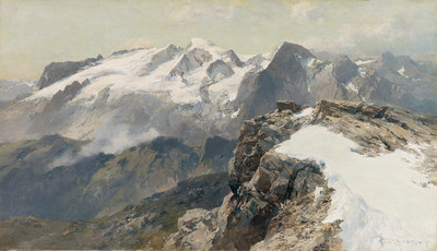 Marmolada vu du Piz Boe par Edward Theodore Compton Marmolada vu du Piz Boe par Edward Theodore Compton