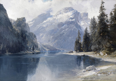 Pragser Wildsee , vers 1880, par Edward Theodore Compton Pragser Wildsee , vers 1880, par Edward Theodore Compton