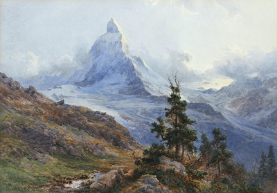 Matterhorn par Edward Theodore Compton en 1888 Matterhorn par Edward Theodore Compton en 1888
