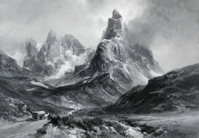 Cimon della Pala vu du col de Rolle en 1896 par Edward Theodore Compton Cimon della Pala vu du col de Rolle en 1896 par Edward Theodore Compton