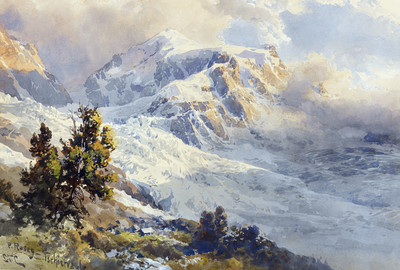 Piz Roseg, Glacier Tschierva par Edward Theodore Compton Piz Roseg, Glacier Tschierva par Edward Theodore Compton