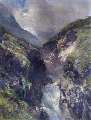 Torrent et cascade par Edward Theodore Compton Torrent et cascade par Edward Theodore Compton