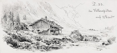 En montant au Villerspitze par Edward Theodore Compton En montant au Villerspitze par Edward Theodore Compton