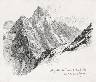 Aiguille du plat de la Selle NE par Edward Theodore Compton vers 1870 Aiguille du plat de la Selle NE par Edward Theodore Compton vers 1870