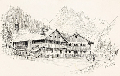 Berghof, Dreischusterspitze par Edward Theodore Compton Berghof, Dreischusterspitze par Edward Theodore Compton