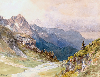 Tauernmoos, Stubaital par Edward Theodore Compton Tauernmoos, Stubaital par Edward Theodore Compton