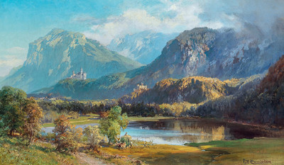 Neuschwanstein par Edward Theodore Compton Neuschwanstein par Edward Theodore Compton