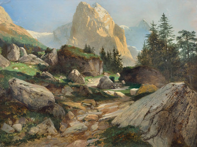 Wellhorn vu de Rosenlaui par Alexandre Calame Wellhorn vu de Rosenlaui par Alexandre Calame