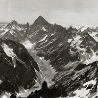 Barre des Ecrins entre glaciers Noir et Blanc
