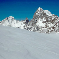 Pic Coolidge, Fifre, Barre des Ecrins, par YM en 1960