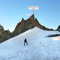 Itinéraire face S Aiguille du Pelvoux depuis le col E (fin de saison)