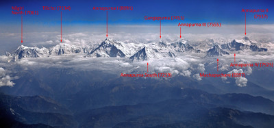 Annapurna Massif, view from aircraft