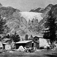 Ancien refuge Cézanne et glacier Blanc en 1900 par le TCF