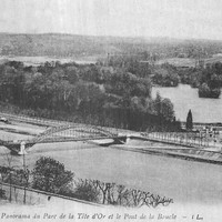 Lyon, le Rhône et le lac de la Tête d'or vus de la Croix-Rousse (CPA)