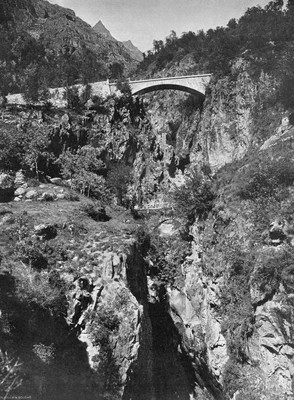 St Christophe en Oisans, le pont du Diable en 1900 par le TCF St Christophe en Oisans, le pont du Diable en 1900 par le TCF
