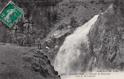 Grande cascade de Barberine avant les aménagements hydro-électriques