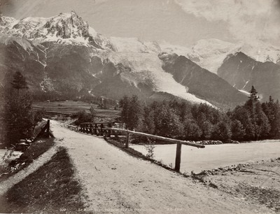 Le Glacier des Bossons depuis le pont des Pélerins(1880 environ) Le Glacier des Bossons depuis le pont des Pélerins(1880 environ)