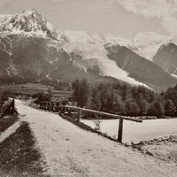 Le Glacier des Bossons depuis le pont des Pélerins(1880 environ)