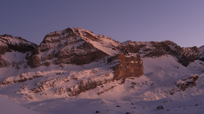 L’Ecuelle, depuis la cabane Barraud, au coucher du soleil