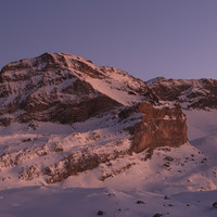 L’Ecuelle, depuis la cabane Barraud, au coucher du soleil