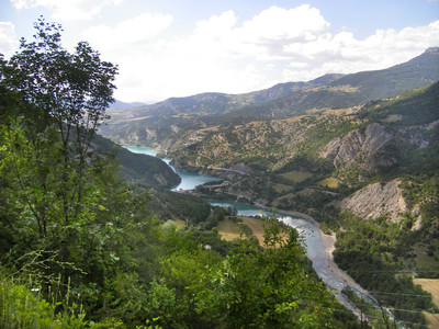 L'Ubaye à son arrivée au lac de Serre-Ponçon
