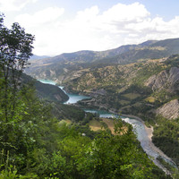 L'Ubaye à son arrivée au lac de Serre-Ponçon