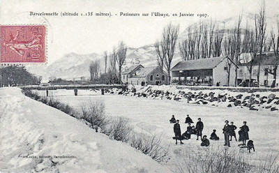 L'Ubaye gelée en 1907 (CPA)
