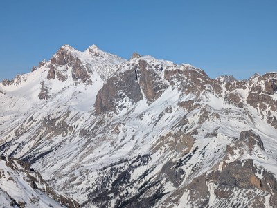 Ste Marguerite N: Zoom sur Grand Galibier, Roc Termier, Ponsonnière, Roche Robert dans le coin Ste Marguerite N: Zoom sur Grand Galibier, Roc Termier, Ponsonnière, Roche Robert dans le coin