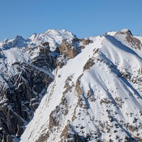 Sommet du Guiau, Ravin de la Casse partie sup., au fond le Thabor