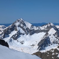 Tête et Brèche du Claus NE et Cime de la Lause (zoom depuis le Matto)