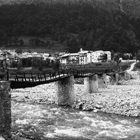 Isola, ancien pont sur la Tinée, en 1896 par Paul Lancrenon