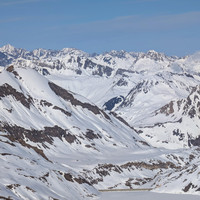 Punta dei Camosci, Passo del Gries, Nufenenstock, zoom depuis Punta d'Arbola